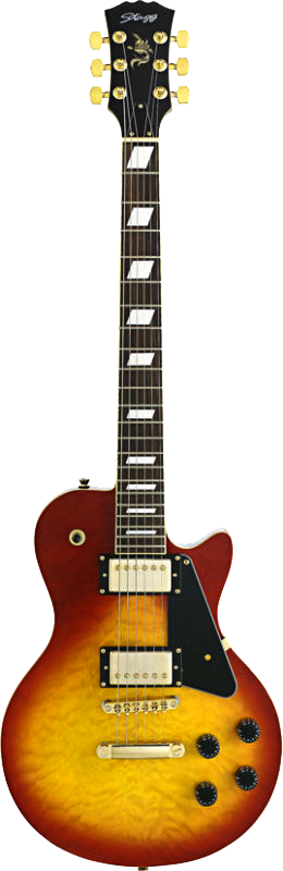 GUITARRA ELECTRICA TIPO LES PAUL QUILTED CHERRYBURST STAGG