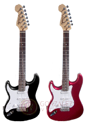 Guitarra electrica STRATOCASTER 3 Mic Single -  Palanca - para ZURDO - Color ROJO METALIZADO LEONARD